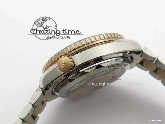 0320 FlexibleFit Seamaster Professional Chrono SS RG Blue Ceramic Blue Dial On SS RG Bracelet A 8211